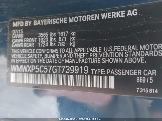 2016 MINI HARDTOP WMWXP5C57GT739919 Photo 8