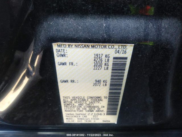 1N4AL3APXGC221063 Nissan Altima 2.5/2.5 S/2.5 Sl