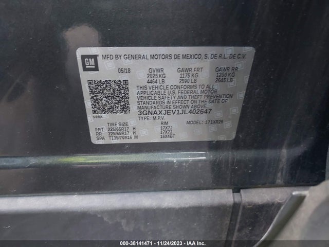 Chevrolet EQUINOX LT 2018 3GNAXJEV1JL402647 Image 9