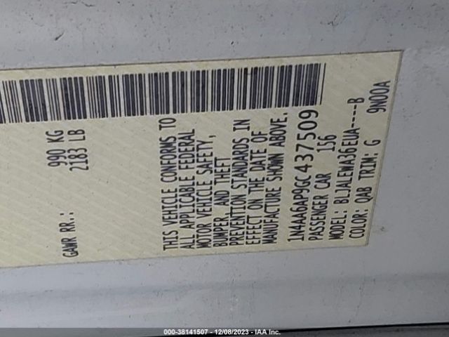 1N4AA6AP9GC437509 Nissan Maxima 3.5 Sl