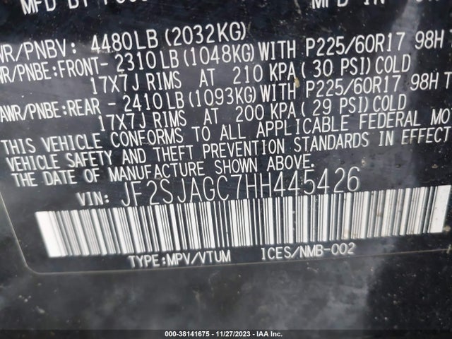 Subaru Forester 2.5i Premium 2017 JF2SJAGC7HH445426 Image 9