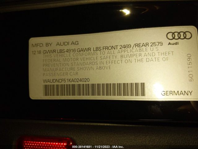 WAUDNCF51KA024020 Audi A5 45 Premium