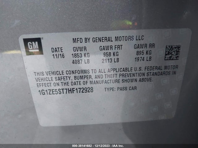 Chevrolet MALIBU 1LT 2017 1G1ZE5ST7HF172928 Image 9