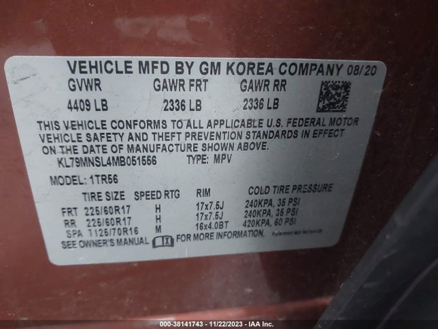 Chevrolet Trailblazer Awd Ls 2021 KL79MNSL4MB051556 Image 9