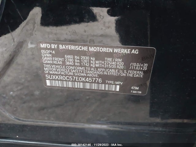 BMW X5 Xdrive35i 2014 5UXKR0C57E0K45776 Image 9