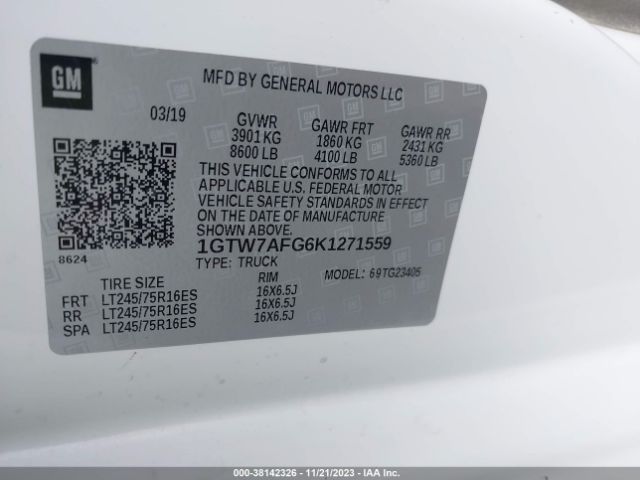 1GTW7AFG6K1271559 GMC Savana 2500 Work Van