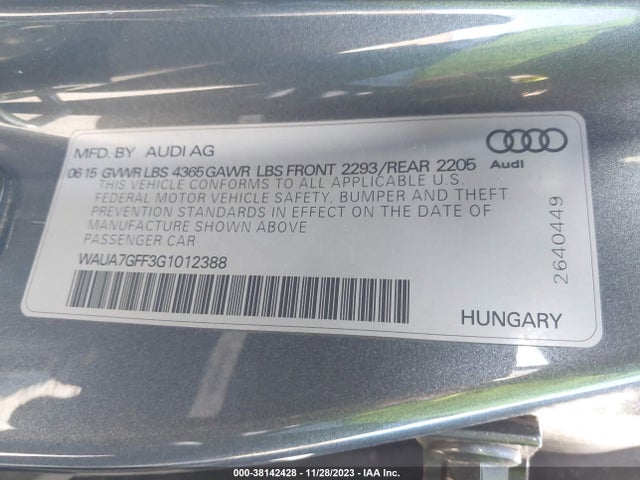 WAUA7GFF3G1012388 Audi A3 1.8t Premium