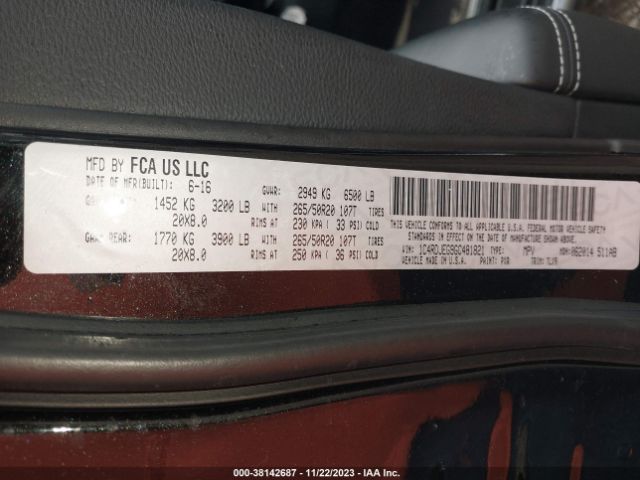 1C4RDJEG9GC481821 Dodge Durango Citadel