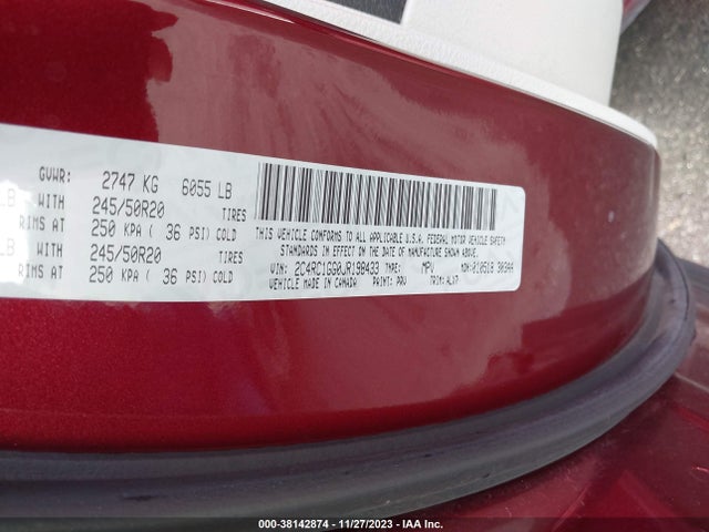 2C4RC1GG0JR198433 Chrysler Pacifica Limited