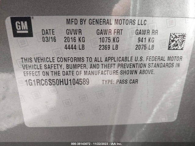 Chevrolet VOLT LT 2017 1G1RC6S50HU104589 Image 9