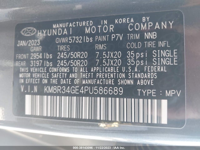 Hyundai Palisade Xrt 2023 KM8R34GE4PU586689 Image 9