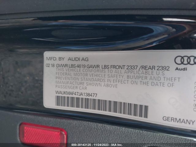 WAUKMAF47JA138477 Audi A4 2.0t Tech Ultra Premium/2.0t Ultra Premium