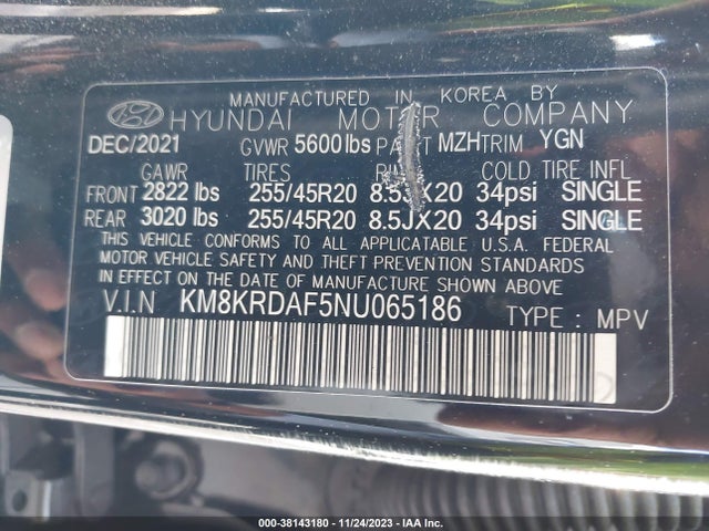 Hyundai Ioniq 5 Limited 2022 KM8KRDAF5NU065186 Image 9