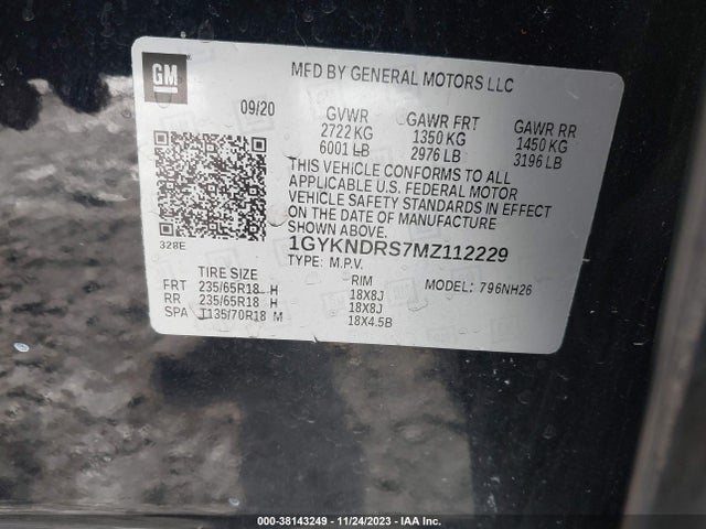1GYKNDRS7MZ112229 Cadillac Xt5 Awd Premium Luxury