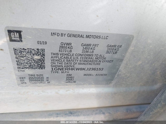 Chevrolet Traverse 3lt 2019 1GNERHKW8KJ236153 Image 9