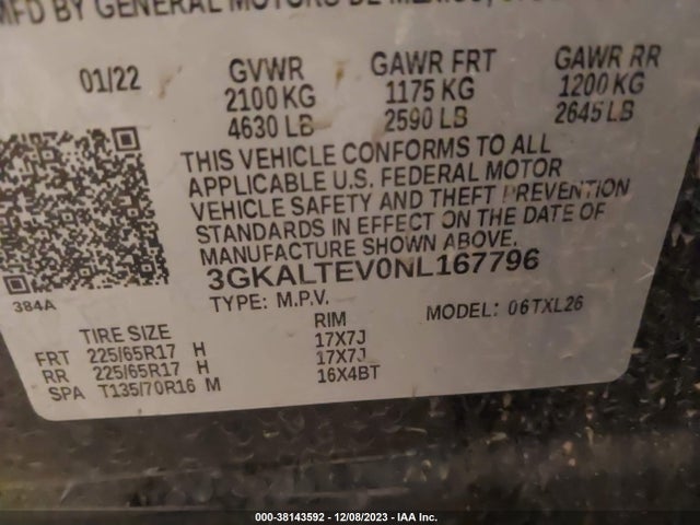 GMC Terrain Awd Sle 2022 3GKALTEV0NL167796 Image 9