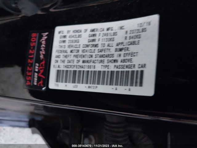 1HGCR3F92HA019618 Honda Accord Touring V6