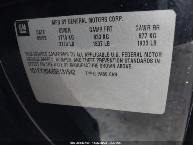 2008 CHEVROLET CORVETTE 1G1YY26W685131542 Photo 8