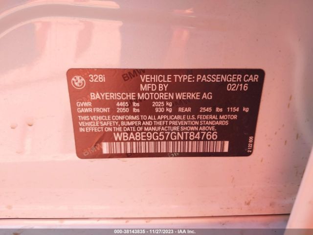 WBA8E9G57GNT84766 BMW 328I