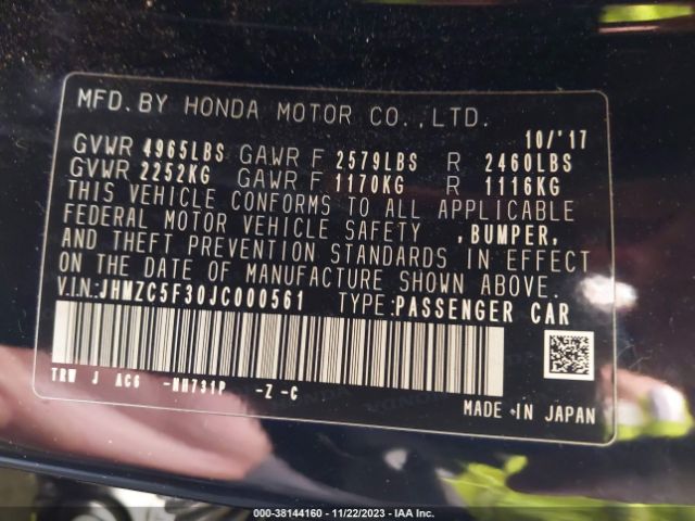 JHMZC5F30JC000561 Honda Clarity Plug-in Hybrid Touring