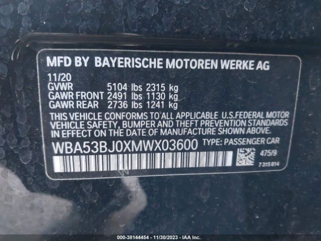 WBA53BJ0XMWX03600 BMW 5 Series 540i
