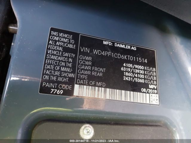 WD4PF1CD6KT011514 Mercedes-Benz Sprinter 2500 High Roof V6