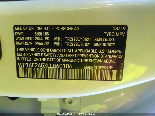 2020 PORSCHE MACAN WP1AF2A5XLLB60106 Photo 8