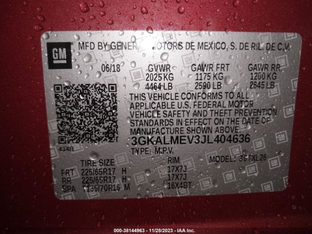 3GKALMEV3JL404636 GMC Terrain Sle