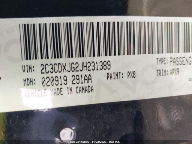 2C3CDXJG2JH231389 Dodge Charger Gt Awd