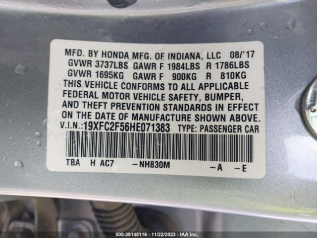 19XFC2F56HE071383 Honda Civic Lx