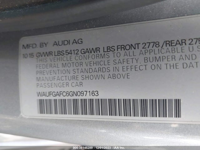 WAUFGAFC6GN097163 Audi A6 3.0t Premium Plus