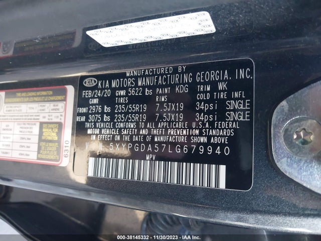 KIA Sorento 3.3l S 2020 5XYPGDA57LG679940 Image 9