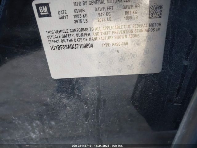 1G1BF5SMXJ7109894 Chevrolet Cruze Premier Auto