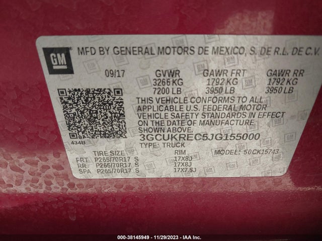 Chevrolet Silverado 1500 1lt 2018 3GCUKREC5JG155000 Image 9