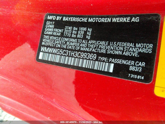 2017 MINI CONVERTIBLE WMWWG5C31H3C99369 Photo 8