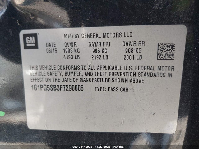 Chevrolet CRUZE LTZ 2015 1G1PG5SB3F7290006 Image 9