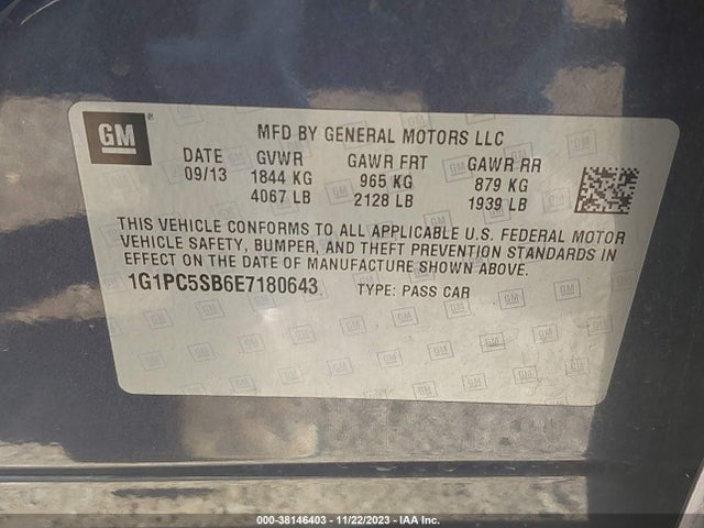 Chevrolet Cruze 1lt Auto 2014 1G1PC5SB6E7180643 Image 9