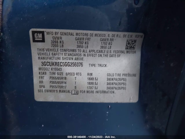 Chevrolet Silverado 1500 2lt 2016 3GCUKREC5GG256076 Image 9