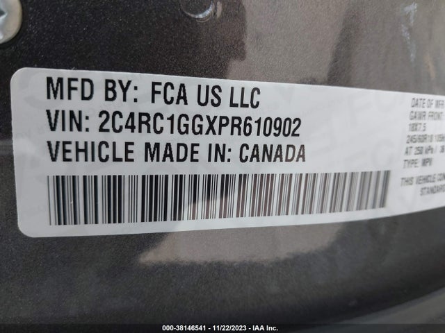 Chrysler Pacifica Limited 2023 2C4RC1GGXPR610902 Image 9