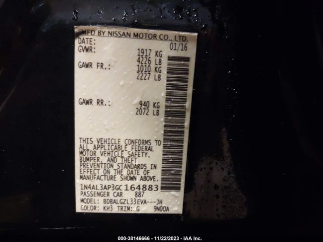 1N4AL3AP3GC164883 Nissan Altima 2.5 S