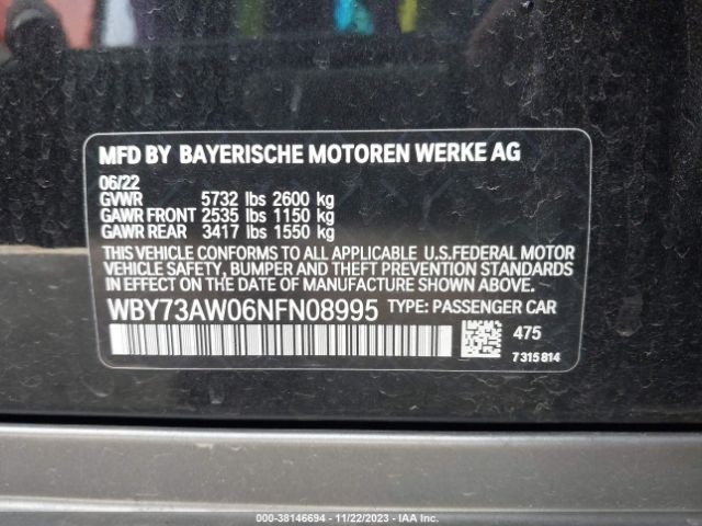 WBY73AW06NFN08995 BMW I4 Edrive40