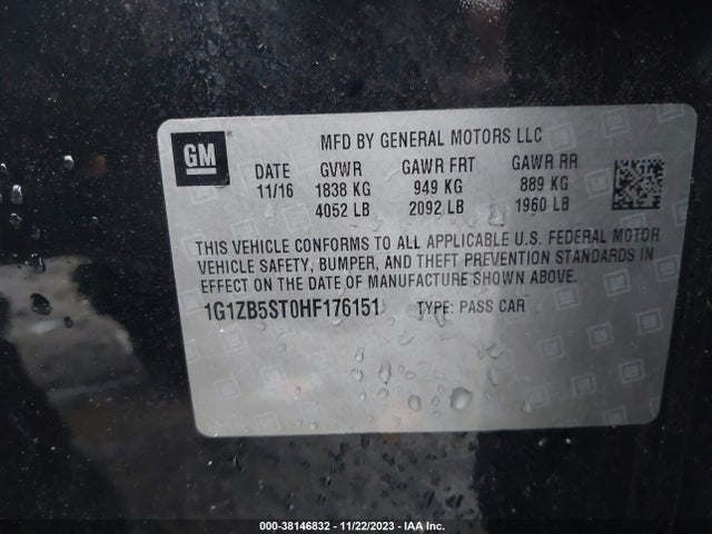 Chevrolet MALIBU LS 2017 1G1ZB5ST0HF176151 Image 9