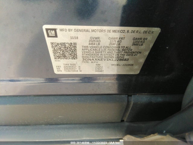 Chevrolet EQUINOX LT 2019 3GNAXKEV1KL228683 Image 9