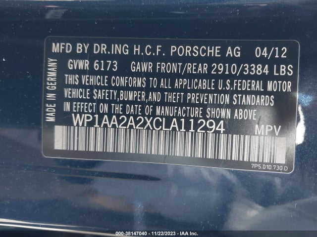 2012 PORSCHE CAYENNE WP1AA2A2XCLA11294 Photo 8