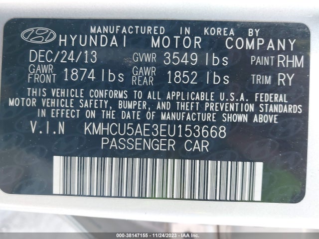 Hyundai ACCENT SE 2014 KMHCU5AE3EU153668 Image 9