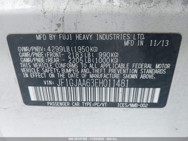 JF1GJAA63EH011481 Subaru Impreza