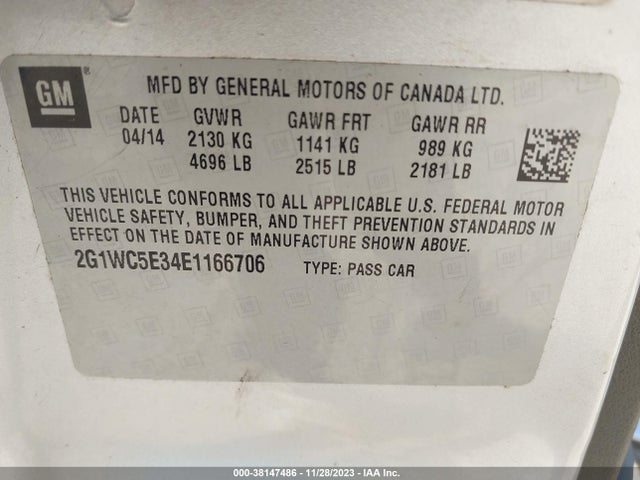 Chevrolet Impala Limited Ltz 2014 2G1WC5E34E1166706 Image 9