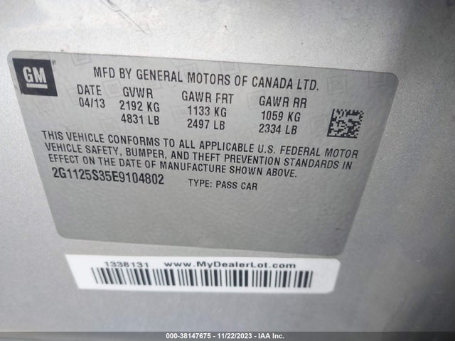 Chevrolet Impala 2lt 2014 2G1125S35E9104802 Image 9