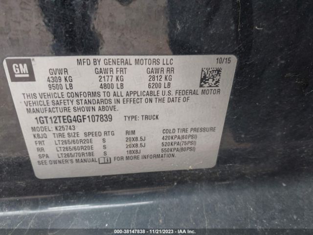 1GT12TEG4GF107839 GMC Sierra 2500hd Slt