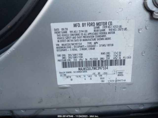 MAJ6S3JL7MC397554 Ford Ecosport Ses
